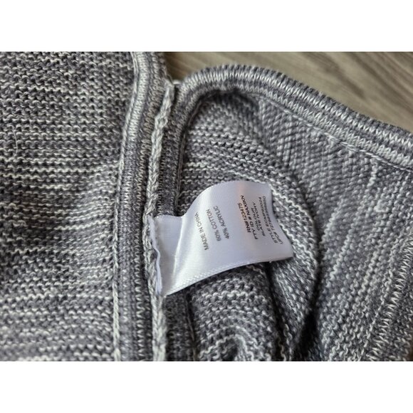 Ellen Tracy Womens V-Neck Knit Sweater Small Gray Cotton Blend - Picture 6 of 7